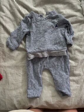 GAP Baby Two-Piece Heather Blue sweatpants set reversible